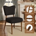 thumbnail image 5 of Hawsaiy Dining Chairs Set of 2, Upholstered Fabric Dining Room Chairs, Mid Century Modern Kitchen Chairs with Solid Wood Legs & Cross-Brace Support, Farmhouse Side Chairs for Dining Room, Black, 5 of 10