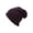 Purple/Black, variant on Womens Double Layered Torn Look Beanie - Brown/Taupe