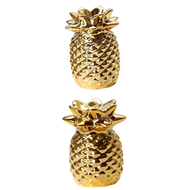 2 Piezas De Piezas De De Cerámica Esmaltadas En Oro, Pequeñas Y Grandes, Bellamente Esculpidas Con Detalles Realistas