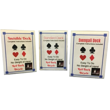 London Magic Works 3 Deck Combo Invisible, Svengali, and Standard Decks Playing Cards Trick (Best Playing Cards For Magic Tricks)