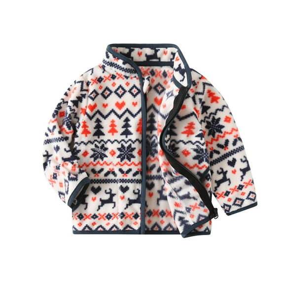 Odeerbi Kids Boys Girls Winter Coat Fleece Jacket Thermal Warm Outerwear Overcoat Children's Fleece Zipper Jacket Flannel Double Side Fleece Coat Red