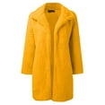 thumbnail image 4 of Fanxing ChristmasDeals Clearance Women Winter Sherpa Warm Coat Faux Fur Fleece Open Front Cardigan Fluffy Long Coat Outerwear Yellow XXL Christmas Gift Clearance 2025, 4 of 5