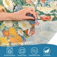 thumbnail image 5 of Yayeee Kitchen Curtains Tier Set of 2 Light Filtering 57"x36" Over Sink Window Panels, Beige Floral Garden, 5 of 7