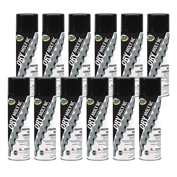 Zep Dry Moly NC Dry Film Lubricant - 14 oz (Case of 12) 10601 - Reduces Friction and Wear for Metal-to-Metal Contact Points, Stable and Effective, Non-Chlorinated