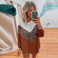 thumbnail image 1 of EGNMCR Chandail à Col Rond pour Femmes, Chandail pour Femmes Mode Féminine Imprimé Léopard Confortable Manches Longues Chandail Hauts Femmes Chandail, 1 of 8