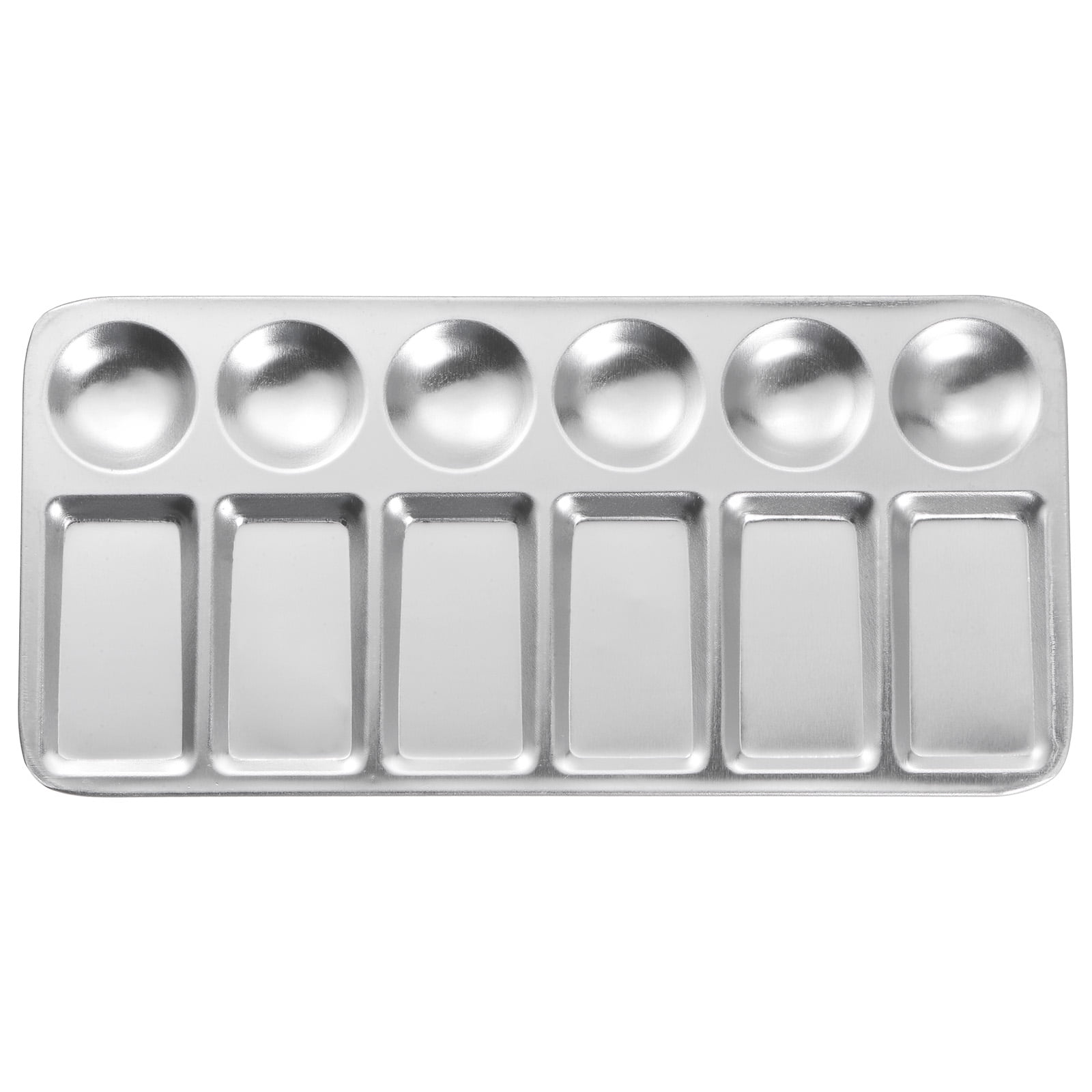 Uxcell 9" x 4.3" 12 Wells Rectangle Aluminum Paint Palette Tray Paint
