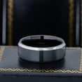 thumbnail image 3 of 8mm Men's Black Cobalt Wedding Band, Brushed Finish Beveled Edge Anniversary Ring - CT6678WAs10.5, 3 of 4
