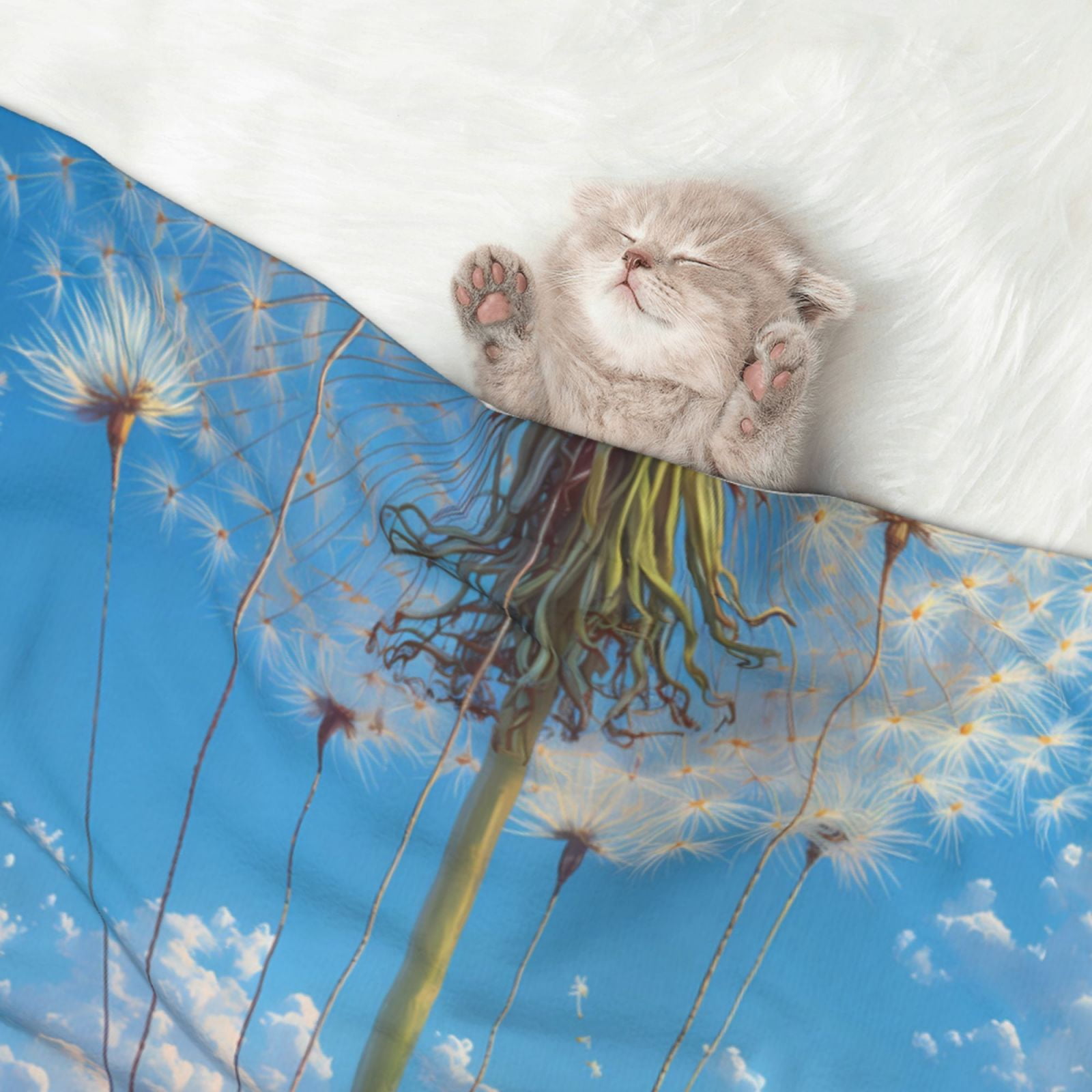 Naloa Dandelion Hot Air Balloon Dog Blanket, 3 Sizes Cat Blanket for Indoor Cats Large Medium Small Dog Gifts-