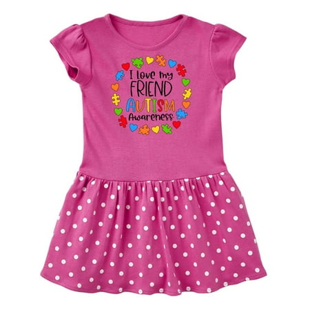 

Inktastic I Love my Friend Autism Awareness Gift Baby Girl Dress