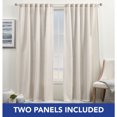 thumbnail image 2 of SoHome Zara Light Filtering Back Tab Top Curtain Solide Texture Design, Machine Washable, Set of 2 Curtain Panels, Sand, 54"x96", 2 of 6
