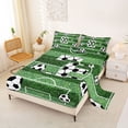 thumbnail image 2 of Erosebridal Initial Alphabet E Bed Sheets,Football Sport Theme Kids King Sheets For Soccer Gamer 4pcs, 2 of 6