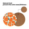 thumbnail image 4 of Multi-Shape Mdf Cork Coaster 4 Pieces Of Anti-Slip, Anti-Wear And Anti-Fouling 3.9in Easy To Clean And Stable Structure Snake Skin Print Style Coral_4 Round Shape, 4 of 7