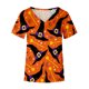 thumbnail image 4 of Blusa de camiseta informal con estampado de manga corta y cuello en V de verano para mujer a la moda Fridja  zx3743, 4 of 5