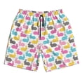 thumbnail image 3 of Uemuo Colorful Rabbit Pattern Men's Swim Trunks Hawaiian Beach Bathing Suit Swimsuits Beach Quick-Dry Shorts with Pockets-X-Large, 3 of 9