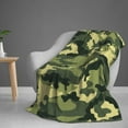 thumbnail image 5 of Military Camouflage Green Throw Blanket Ultra Soft Warm All Season Army Camo Decorative Fleece Blankets for Bed Chair Car Sofa Couch Bedroom 60"X50", 5 of 6