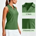 thumbnail image 6 of Golf Shirts for Women Sleeveless V Neck Workout Tank Tops Collared Quick Dry Tennis Running Polo Shirts, XL, 6 of 6