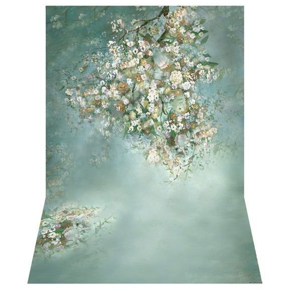 Andoer 1.5 * 2.1m/5 * 7ft White Flower Wall Photography Background Backdrop Photo Studio Pros