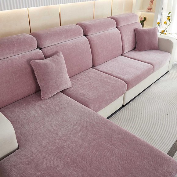 Eoozwa Leather Covered Sofa , Wear-resistant, Highly Elastic, Non Slippery, Elastic Fiber, Protection Furniture Indoor Outdoor Christmas Decorations, Purple