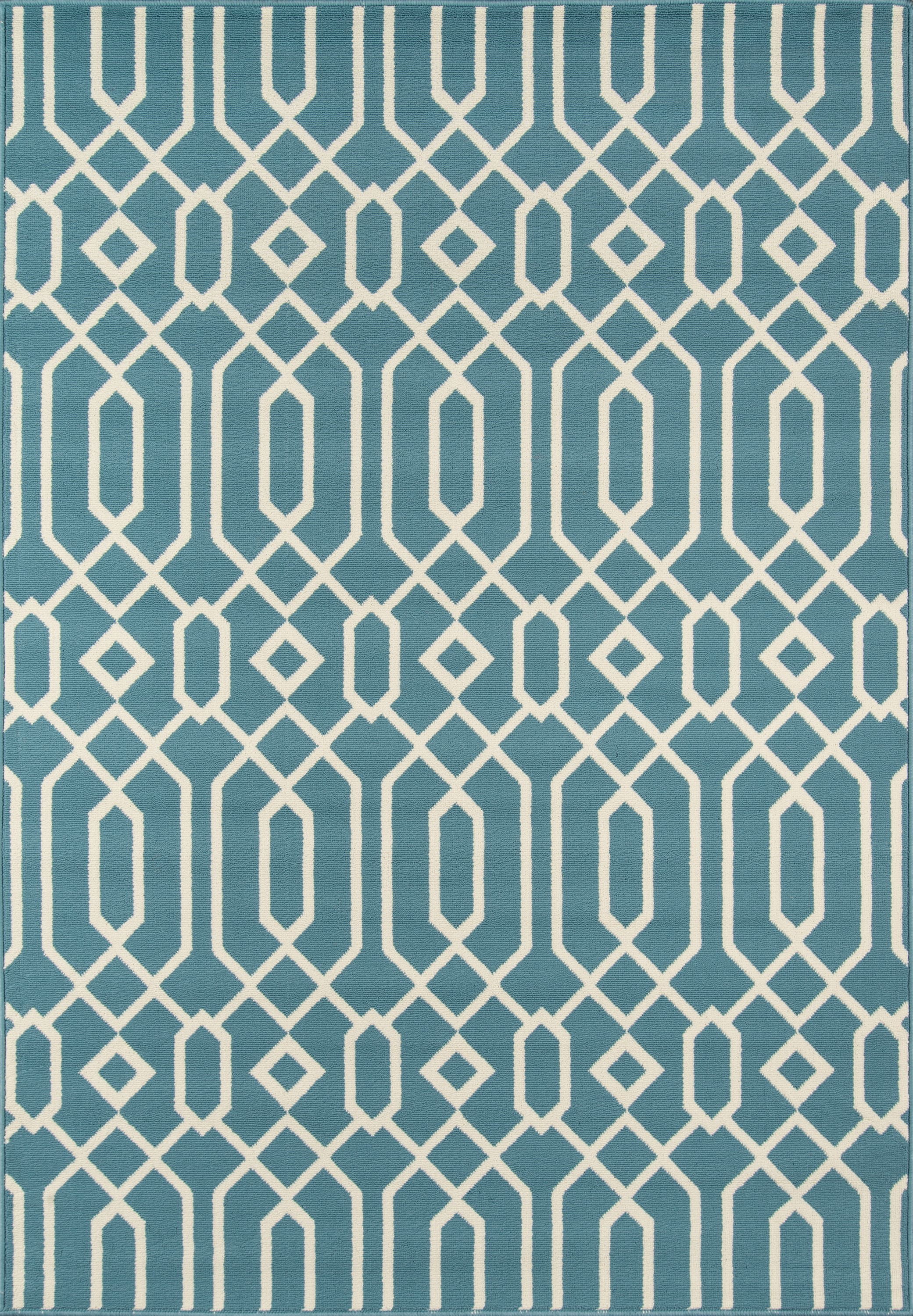 Photo 1 of 9'X13' Geometric Area Rug Blue - Momeni