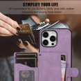thumbnail image 3 of K-Lion Crossbody Wallet Case for iPhone 12 Pro/ iPhone 12 with Card Holder, Shockproof Purse Cover 6.1 Inch with Removable Crossbody Strap,Purple, 3 of 7