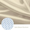 thumbnail image 3 of Silky Satin Bed Sheet Set 4-Piece (Ivory, Queen), 3 of 5