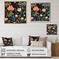 thumbnail image 4 of Designart "Floral Pattern with Crystal Blooms IV" Flowers Framed Wall Art Decor - Traditional Pink Floral Living Room Framed Canvas Art, 4 of 6