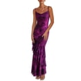 thumbnail image 1 of Vestido largo PRETTYGARDEN 2025 con estampado floral de verano morado, 1 of 9