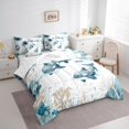 thumbnail image 2 of Manfei Watercolor Killer Whale 7 Pieces Full Size Bedding Sets,Cute Ocean Animal Full Size Bed in a Bag,Green White,Reversible, 2 of 8