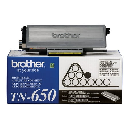 Brother Genuine High Yield Printer Toner Cartridge, TN650, Replacement Black, 8,000 Page Yield