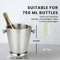thumbnail image 3 of Sol Living Champagne Bucket - Double Wall Insulated Stainless Steel - Wine & Champagne Holder - Portable Chiller Bin for Bars, Parties, Commercial Use - Plain, 3.6 Qt, 3 of 9