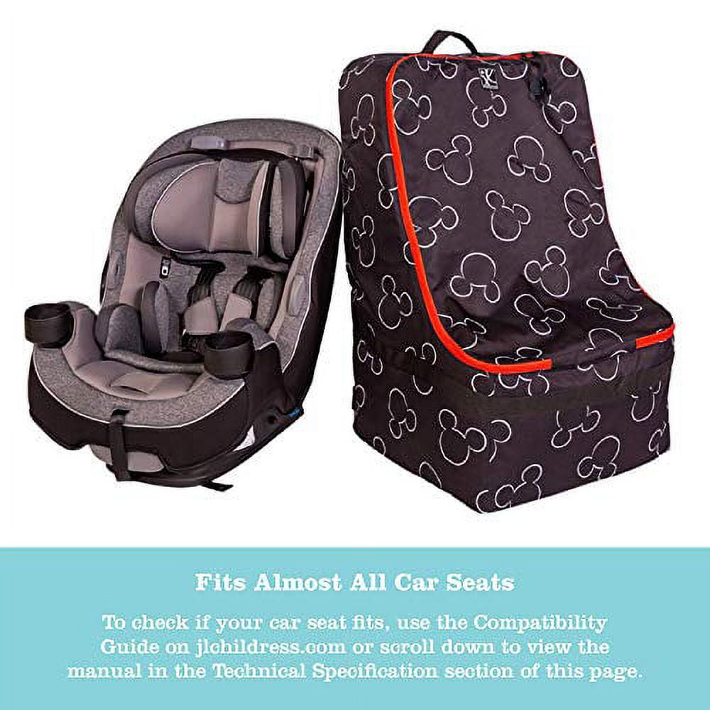 Disney Baby by J.L. Childress ULTIMATE Padded Backpack Car Seat Bag - Travel Bag for Airplane - Mickey Mouse Black