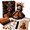 Black Orange Doll, variant on Halloween Patchwork Doll Craft Kit, Orange Patchwork Doll with Coordinating Floral Fabric Pieces, Adult Creative Handcrafting and Seasonal Display for Display, Orange Floral Doll