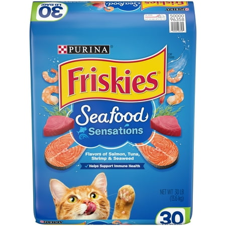 Purina Friskies Seafood Sensations Dry Cat Food, 30 Lb.