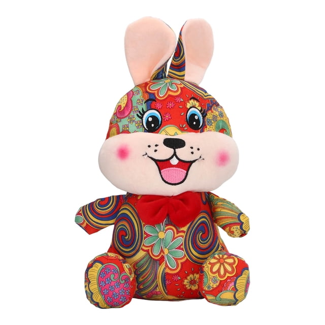 Juguete de conejito de peluche suave, muñeco de juguete de peluche de Año Nuevo, decoración del hogar para niños, conejito adulto de 9,8 pulgadas