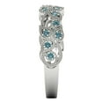 thumbnail image 4 of 0.17 ctw Wedding Band for Women - 18K White Gold Blue Moissanite Stackable Eternity Ring, 4 of 6