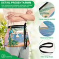 thumbnail image 4 of Yayeee Waist Apron with Pockets for Cooking Waterproof Half Server Aprons, Pink Seaside Boat, 4 of 7