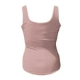 thumbnail image 4 of GXIPO Womens Square Neck Double Lined Tank Tops Low Back Fitted Sleeveless Tops Light pink 2XL, 4 of 6