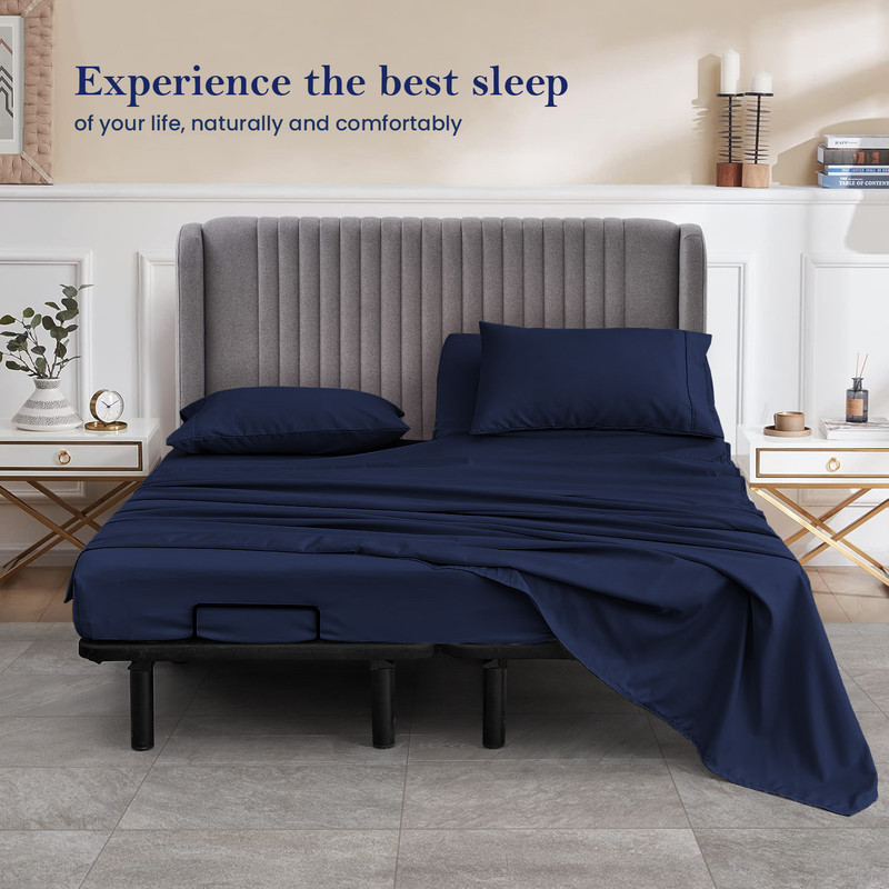 Royal Tradition Split Top King Microfiber Sheet Set – 4-Piece Deep Pocket, Hotel Luxury, Cooling
