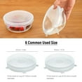 thumbnail image 2 of 6 PCS Silicone Stretch Lids Wrap Transparent Airtight Seal Set Various Sizes Reusable Cover for Bowl Cups Cans Container, 2 of 9