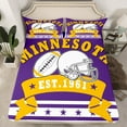 thumbnail image 2 of Football Sports Lovers Bed Sheets Set Twin 3 Pieces American Football City Sheets, Football Teams Sheet Set Adults 3D Rugby Game Flat Fitted Sheet 3Pcs (Minnesota), 2 of 7