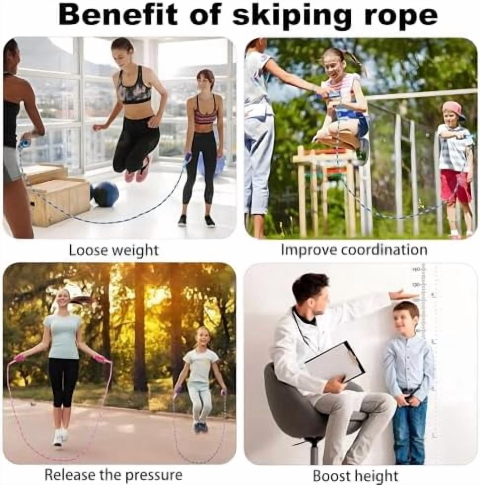 Voylla Soft Beaded Jump Ropes, Adjustable Length Skipping Rope, Tangle Free Segmented Jumping Rope for Kids and Adults Exercise, Fitness 9.2 Ft