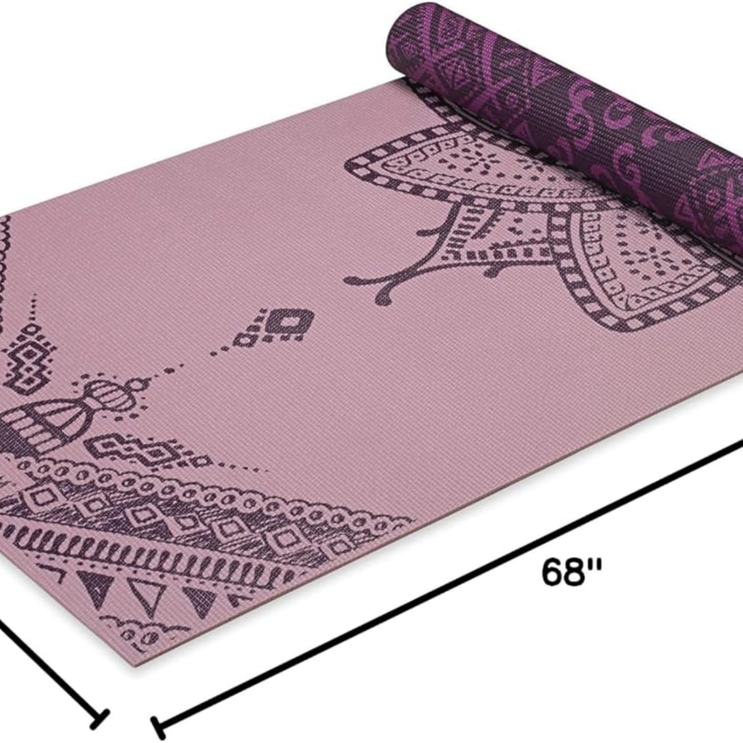 Yoga Mat - Premium 6mm Print Reversible Extra Thick Non Slip Exercise & Fitness Mat for All Types of Yoga, Pilates & Floor Workouts (68" x 24" x 6mm Thick)