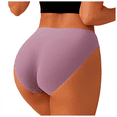 thumbnail image 4 of Fulorrnie Women's Low Rise Stretch Panties Breathable Underwear Briefs Heart Cutout Comfort Waistband No Slip Leg Openings, Purple, S, 4 of 11