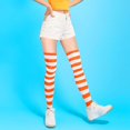 thumbnail image 6 of Womens Stripes Thin Tube Socks, Thigh High Tights Over Knee Socks, Casual Knee High Stockings, 6 of 6