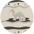 thumbnail image 2 of Hauteloom Kids Room, Nursery Round Area Rug - Outdoor Patio Safe - Animal Dinosaur Playroom Carpet - Beige, Gray, Black, Cream - 5'3", 2 of 3