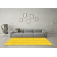 thumbnail image 3 of Ahgly Company Machine Washable Indoor Square Solid Yellow Modern Area Rugs, 5' Square, 3 of 4