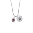 thumbnail image 2 of Delight Jewelry Goldtone Wide Black and Purple Animal Striped Print Spinner Silvertone Script Initial Disc - O - Charm Necklace, 20"+3", 2 of 4