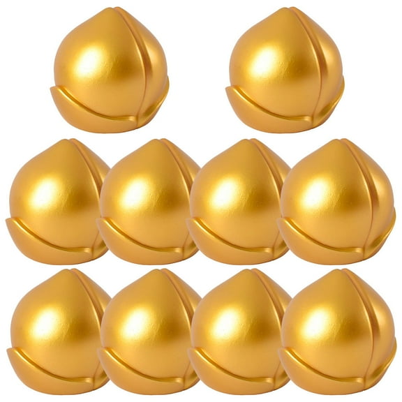ETHZZLE 10 Pcs Longevity Cake Decoration Plastic Photo Enhancement Golden Peach Shaped Decoration