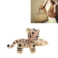 thumbnail image 2 of Rhinestone Keychain Tiger Keychain Three Dimensional Small Tiger Rhinestone Car Keychain Ladies Bag Ornaments Pendant, 2 of 7