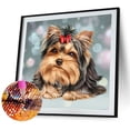thumbnail image 2 of Kit de dibujo de taladro redondo completo hecho a mano para perro Snowland 5D DIY, pintura artesanal de diamante Likrtyny Arte deco, 2 of 9